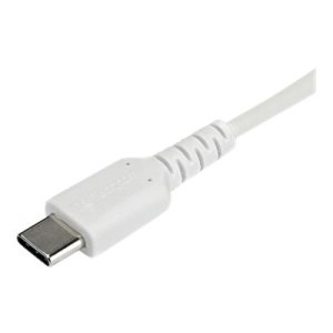 StarTech.com 1m USB-C Ladekabel - Langlebiges USB 2.0 Typ C zu USB C Datenübertragungs-/Schnellladekabel - TPE Mantel Aramidfaser M/M 60W Weiß - Samsung S10 S20 iPad Pro MS Surface (RUSB2AC1MW)