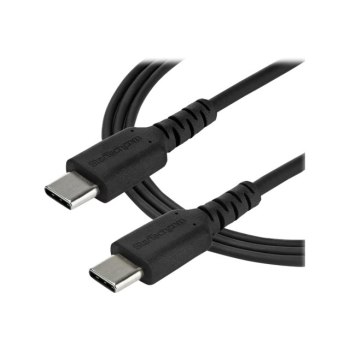 StarTech.com 2m USB-C Ladekabel - Langlebiges USB 2.0 Typ C zu USB C Datenübertragungs-/Schnellladekabel - TPE Mantel Aramidfaser M/M 60W Schwarz - Samsung S10 S20 iPad Pro MS Surface (RUSB2AC2MB)