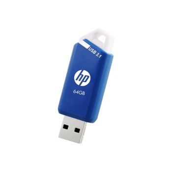 HP x755w - 64 GB - USB tipo A - 3.2 Gen 1 (3.1 Gen 1) - Lamina di scorrimento - Blu - Bianco