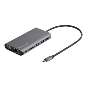 StarTech.com USB C Multiport Adapter, USB-C Mini Travel Dock with 4K HDMI or 1080p VGA, 3x USB 3.0 Hub, SD, GbE, Audio, 100W PD Pass-Through, Portable Docking Station for Laptop/Tablet - USB 3.0 Mini Dock (DKT30CHVAUSP)