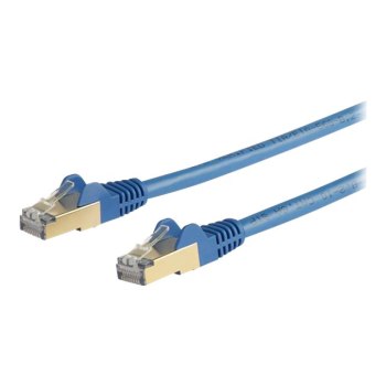 StarTech.com 6ASPAT10MBL Patchkabel CAT6a  (10 m, blau, RJ45-Snagless-Steckverbinder, CAT6a-STP-Kabel, Kupferdraht, Netzwerkkabel)