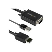 StarTech.com 2m VGA to HDMI Converter Cable with USB Audio Support & Power, Analog to Digital Video Adapter Cable to connect a VGA PC to HDMI Display, 1080p Male to Male Monitor Cable