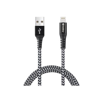 SANDBERG Survivor Lightning Cable 1M - 1 m - Lightning - USB A - Maschio - Maschio - Nero - Grigio