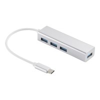 SANDBERG USB-C to 4 x USB 3.0 Hub SAVER - USB 2.0 Type-C - USB 3.2 Gen 1 (3.1 Gen 1) Type-A - Zilver - Aluminium - 1 stuk(s) - 120 mm
