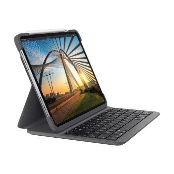 Logitech Slim Folio Pro - Tastatur und Foliohülle - hintergrundbeleuchtet - kabellos - Bluetooth LE - QWERTY - Nordisch - für Apple 11-inch iPad Pro (1. Generation, 2. Generation)
