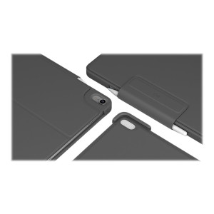 Logitech Slim Folio Pro - Tastatur und Foliohülle - hintergrundbeleuchtet - Bluetooth - AZERTY - Französisch - für Apple 11-inch iPad Pro (1. Generation, 2. Generation)