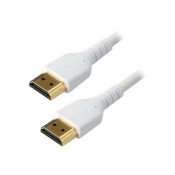 StarTech.com RHDMM2MPW HDMI Kabel (4K 60Hz, 2m, High Speed, HDMI 2.0, TPE- Kabel, mit Ethernet, robust, Aramidfaser) weiß