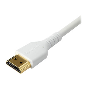 StarTech.com RHDMM2MPW HDMI Kabel (4K 60Hz, 2m, High Speed, HDMI 2.0, TPE- Kabel, mit Ethernet, robust, Aramidfaser) weiß