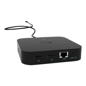 i-tec USB-C Dual Display Docking Station with Power Delivery 100 W - Alámbrico - USB 3.2 Gen 1 (3.1 Gen 1) Type-C - 100 W - 3,5 mm - 10,100,1000 Mbit/s - Negro