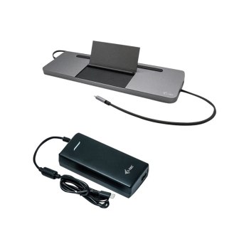 i-tec Metal USB-C Ergonomic 4K 3x Display Docking Station with Power Delivery 85 W + Universal Charger 112 W - Bedraad - USB 3.2 Gen 1 (3.1 Gen 1) Type-C - 85 W - 3,5 mm - 10,100,1000 Mbit/s - Grijs
