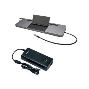 i-tec Metal USB-C Ergonomic 4K 3x Display Docking Station with Power Delivery 85 W + Universal Charger 112 W - Cablato - USB 3.2 Gen 1 (3.1 Gen 1) Type-C - 85 W - 3,5 mm - 10,100,1000 Mbit/s - Grigio