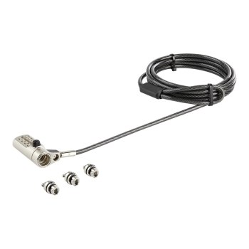 StarTech.com laptop lock with 2m cable (for K-Slot, Nano, Wedge Slot, steel cable, 4-digit combination lock, cable lock)