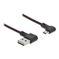 Delock Easy - USB-Kabel - USB (M) links/rechts abgewinkelt, umkehrbar zu Micro-USB Typ B (M)