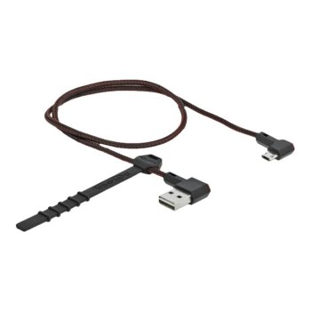 Delock Easy - USB cable - USB (M) 90° angled, reversible to Micro-USB Type B (M) 90° angled, reversible