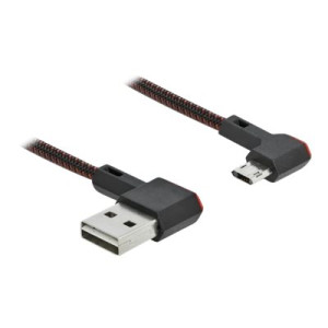 Delock Easy - USB cable - USB (M) 90° angled, reversible to Micro-USB Type B (M) 90° angled, reversible