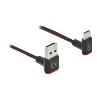 Delock Easy - USB-Kabel - USB (M) nach oben/unten abgewinkelt, doppelseitig zu 24 pin USB-C (M)