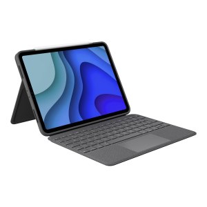 Logitech Folio Touch - Tastatur und Foliohülle - mit Trackpad - hinterleuchtet - Apple Smart connector - QWERTZ - Schweiz - Oxford Gray - für Apple 10.9-inch iPad Air (4. Generation, 5. Generation)