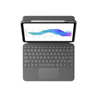 Logitech Folio Touch - Tastatur und Foliohülle - mit Trackpad - hinterleuchtet - Apple Smart connector - QWERTZ - Schweiz - Oxford Gray - für Apple 10.9-inch iPad Air (4. Generation, 5. Generation)