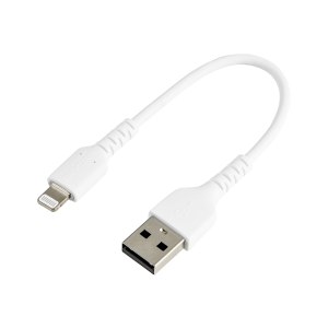 StarTech.com 15cm USB-A auf Lightning-Kabel - Hochbelastbare, robuste Aramidfaser - Lade-/Synchronisationskabel - Apple MFi-zertifiziert iPad/iPhone 12 - Weiß (RUSBLTMM15CMW)