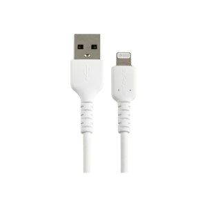 StarTech.com 15cm USB-A auf Lightning-Kabel - Hochbelastbare, robuste Aramidfaser - Lade-/Synchronisationskabel - Apple MFi-zertifiziert iPad/iPhone 12 - Weiß (RUSBLTMM15CMW)