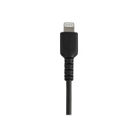 StarTech.com 12 in (30cm) Durable Black USB-A to Lightning Cable, Heavy Duty Rugged Aramid Fiber USB Type A to Lightning Charger/Sync Power Cord, Apple MFi Certified iPad/iPhone 12 Pro Max