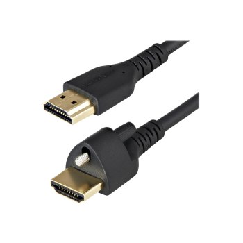 StarTech.com 1m (3ft) HDMI Cable with Locking Screw, 4K 60Hz HDR 10, High Speed HDMI 2.0 Monitor Cable with Locking Screw Connector for Secure Connection, HDMI Cable with Ethernet, M/M