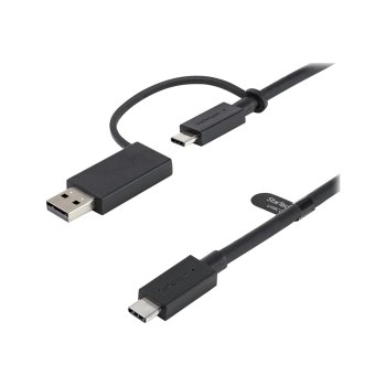 StarTech.com 1m USB-C Kabel mit USB-A Adapter Dongle - Hybrid 2-in-1 USB-C Kabel mit USB-A - USB-C auf USB-C (10Gbit/s - 100W PD)