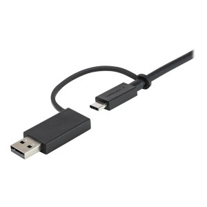 StarTech.com 1m USB-C Kabel mit USB-A Adapter Dongle - Hybrid 2-in-1 USB-C Kabel mit USB-A - USB-C auf USB-C (10Gbit/s - 100W PD)