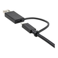 StarTech.com 1m USB-C Kabel mit USB-A Adapter Dongle - Hybrid 2-in-1 USB-C Kabel mit USB-A - USB-C auf USB-C (10Gbit/s - 100W PD)