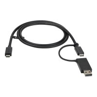 StarTech.com 1m USB-C Kabel mit USB-A Adapter Dongle - Hybrid 2-in-1 USB-C Kabel mit USB-A - USB-C auf USB-C (10Gbit/s - 100W PD)