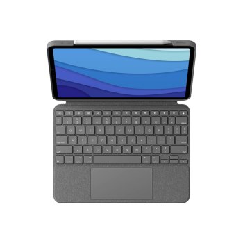 Logitech Combo Touch - Tastatur und Foliohülle - mit Trackpad - hintergrundbeleuchtet - Apple Smart connector - QWERTY - Pan-Nordic - Oxford Gray - für Apple 12.9-inch iPad Pro (5. Generation)