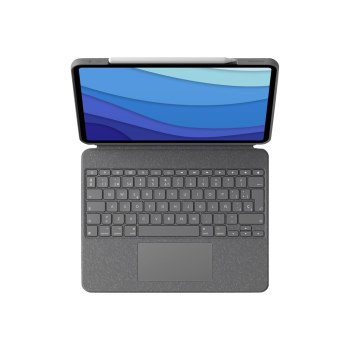 Logitech Combo Touch - Tastatur und Foliohülle - mit Trackpad - hintergrundbeleuchtet - Apple Smart connector - AZERTY - Französisch - Oxford Gray - für Apple 12.9-inch iPad Pro (5. Generation)