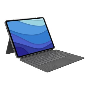 Logitech Combo Touch - Tastatur und Foliohülle - mit Trackpad - hintergrundbeleuchtet - Apple Smart connector - AZERTY - Französisch - Oxford Gray - für Apple 12.9-inch iPad Pro (5. Generation)