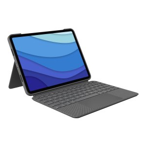 Logitech Combo Touch - Tastatur und Foliohülle - mit Trackpad - hintergrundbeleuchtet - Apple Smart connector - QWERTZ - Deutsch - Oxford Gray - für Apple 11-inch iPad Pro (1. Generation, 2. Generation, 3. Generation)