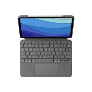 Logitech Combo Touch - Tastatur und Foliohülle - mit Trackpad - hintergrundbeleuchtet - Apple Smart connector - AZERTY - Französisch - Oxford Gray - für Apple 11-inch iPad Pro (1. Generation, 2. Generation, 3. Generation)