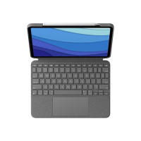 Logitech Combo Touch - Tastatur und Foliohülle - mit Trackpad - hintergrundbeleuchtet - Apple Smart connector - AZERTY - Französisch - Oxford Gray - für Apple 11-inch iPad Pro (1. Generation, 2. Generation, 3. Generation)