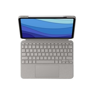 Logitech Combo Touch - Tastatur und Foliohülle - mit Trackpad - hintergrundbeleuchtet - Apple Smart connector - QWERTZ - Deutsch - Sand - für Apple 11-inch iPad Pro (1. Generation, 2. Generation, 3. Generation)