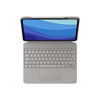 Logitech Combo Touch - Tastatur und Foliohülle - mit Trackpad - hintergrundbeleuchtet - Apple Smart connector - AZERTY - Französisch - Sand - für Apple 12.9-inch iPad Pro (5. Generation)