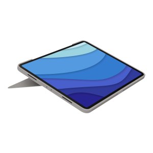 Logitech Combo Touch - Tastatur und Foliohülle - mit Trackpad - hintergrundbeleuchtet - Apple Smart connector - AZERTY - Französisch - Sand - für Apple 12.9-inch iPad Pro (5. Generation)