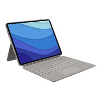 Logitech Combo Touch - Tastatur und Foliohülle - mit Trackpad - hintergrundbeleuchtet - Apple Smart connector - AZERTY - Französisch - Sand - für Apple 12.9-inch iPad Pro (5. Generation)