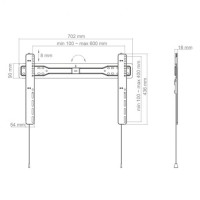 Hagor BL Superslim 600 starre Wandhalterung 140 bis 191cm 55-75Zoll VESA max 600x400