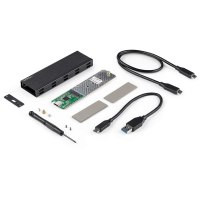 StarTech.com NVMe SSD Gehäuse - USB-C 10 Gbit/s auf M.2 NVMe oder M.2 SATA SSD - Externes M.2 PCIe/SATA NGFF SSD Aluminiumgehäuse - USB Type-C & USB-A - Unterstützt 2230/2242/2260/2280 ( SM2E1BMU31C)