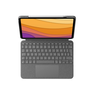 Logitech Combo Touch - Tastatur und Foliohülle - mit Trackpad - hintergrundbeleuchtet - Apple Smart connector - QWERTZ - Deutsch - Oxford Gray - für Apple 10.9-inch iPad Air (4. Generation, 5. Generation)