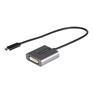 StarTech.com USB C to DVI Adapter, 1920x1200p, USB-C to DVI-D Adapter, USB Type C to DVI Monitor, Video Converter, Thunderbolt 3 Compatible, USB-C to DVI Dongle, 12" Long Attached Cable