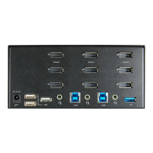 StarTech.com 2 Port DisplayPort KVM Switch - 4K 60 Hz UHD HDR - DP 1.2 KVM Umschalter mit USB 3.0 Hub mit 2 Anschlüssen (5 Gbit/s)