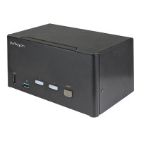 StarTech.com 2 Port DisplayPort KVM Switch - 4K 60 Hz UHD HDR - DP 1.2 KVM Umschalter mit USB 3.0 Hub mit 2 Anschlüssen (5 Gbit/s)