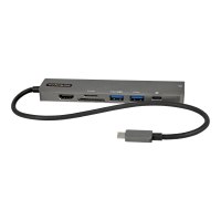 StarTech.com USB-C Multiport Adapter - USB-C auf 4K 60Hz HDMI 2.0, 100W Power Delivery Pass-through, SD/MicroSD, 2 Port USB 3.0 Hub, GbE - USB-C Mini Dock - 30cm langes Kabel (DKT30CHSDPD1)