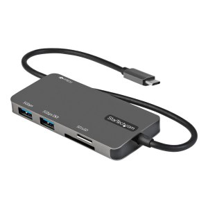 StarTech.com USB C Multiport Adapter, USB-C to 4K 30Hz HDMI, 100W Power Delivery Pass-through, SD/MicroSD Slot, 3-Port USB 3.0 Hub, USB Type-C Mini Dock, 12" (30cm) Long Attached Cable