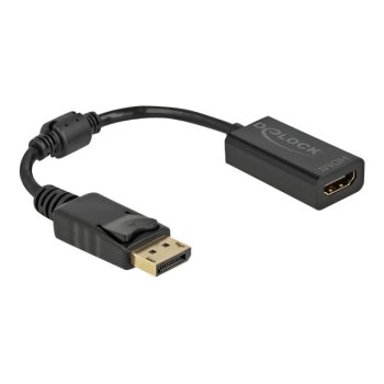 Delock 61011 - Adapter DisplayPort 1.1 Stecker zu HDMI Buchse Passiv schwarz - Adattatore