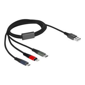 Delock Lightning-Kabel, nur zum Aufladen - USB männlich zu Micro-USB Typ B, Lightning, USB-C männlich
